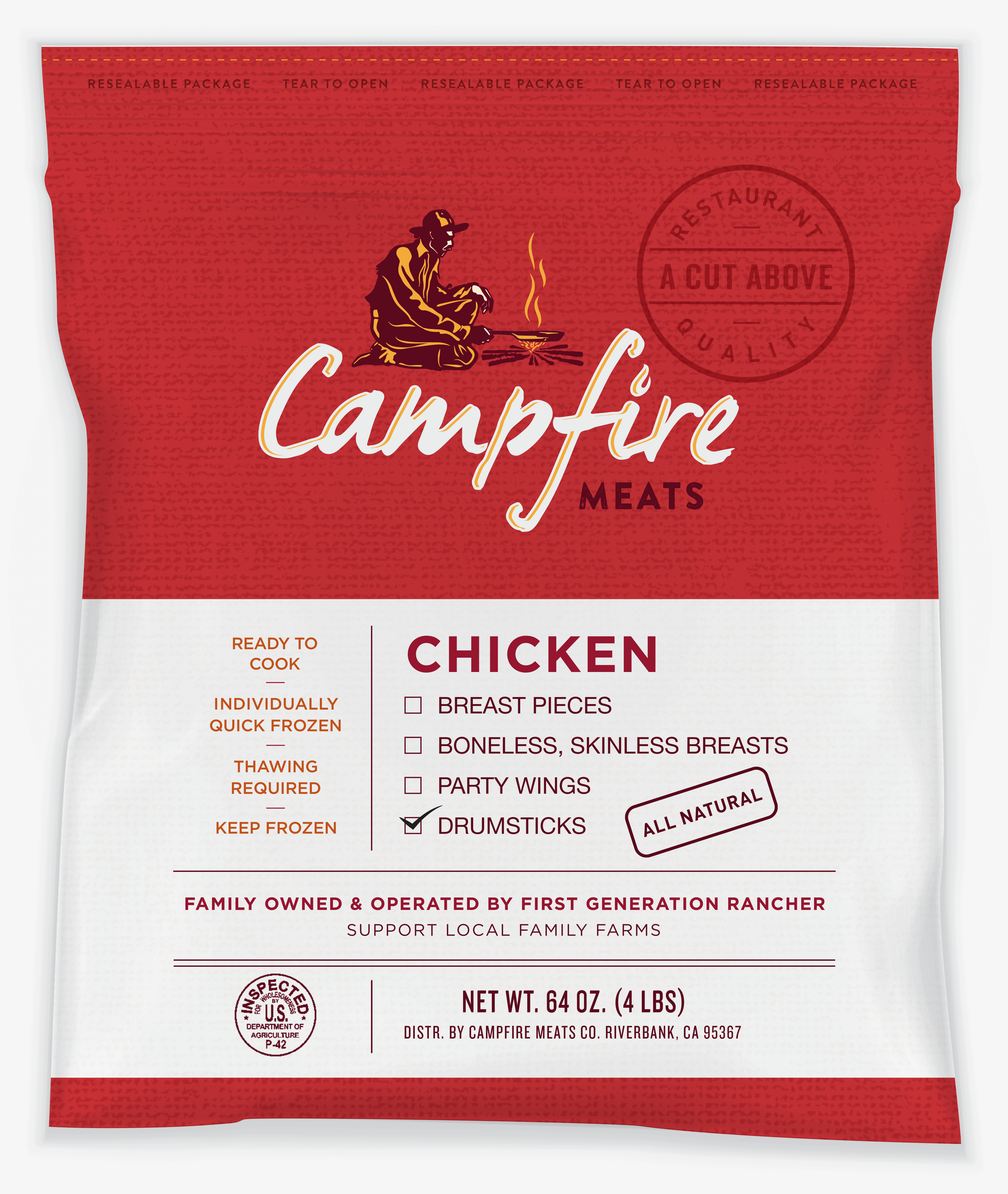 Campfire meats chicken dry dog food.